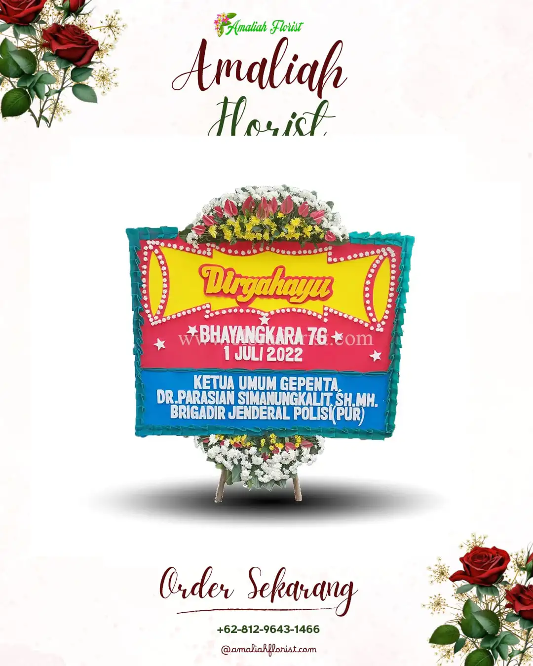 Papan Bunga HUT Ulang Tahun Air Hitam